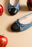Best Denim Ballet Flat with Leather Sole