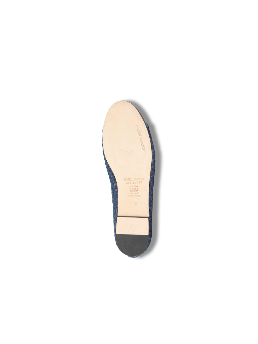 Best Denim Ballet Flat with Leather Sole