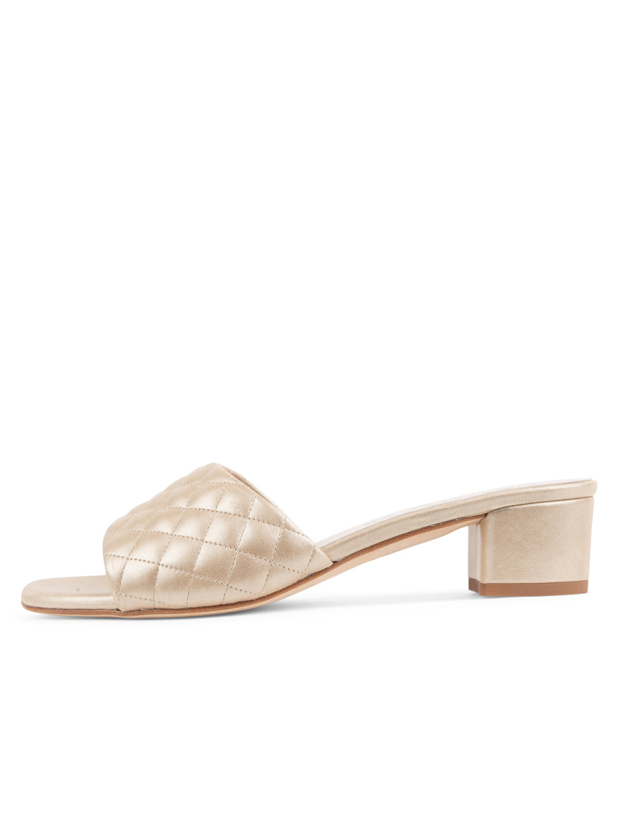 Parque Quilted Block Heeled Sandal