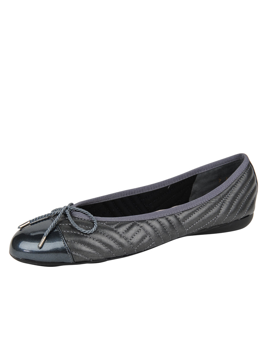 Brush Quilted Leather Ballet Flat