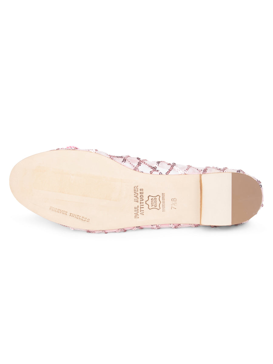Best Sequin Mesh Ballet Flat with Leather Sole