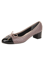 Taupe Leather/Black Patent Color